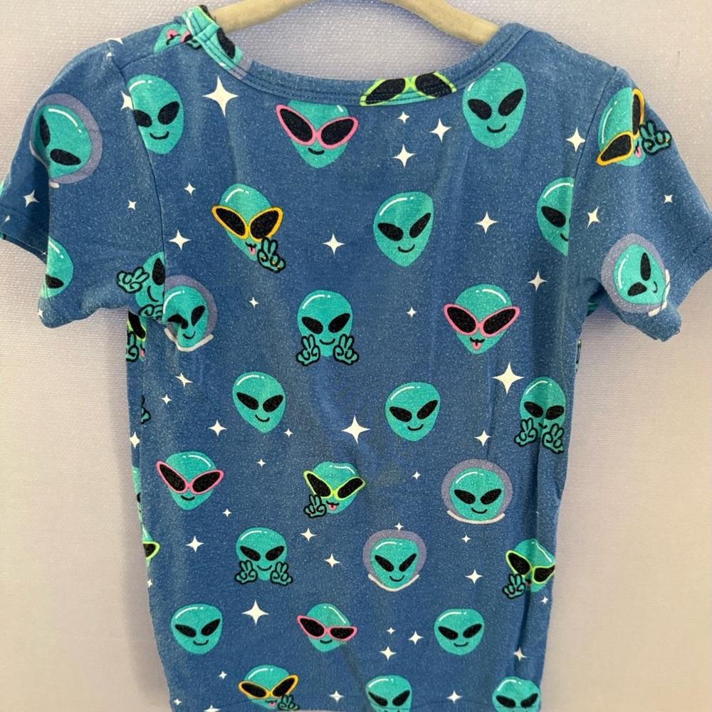 Posh Peanut Alien Print 2 Piece Bamboo Shorts Set